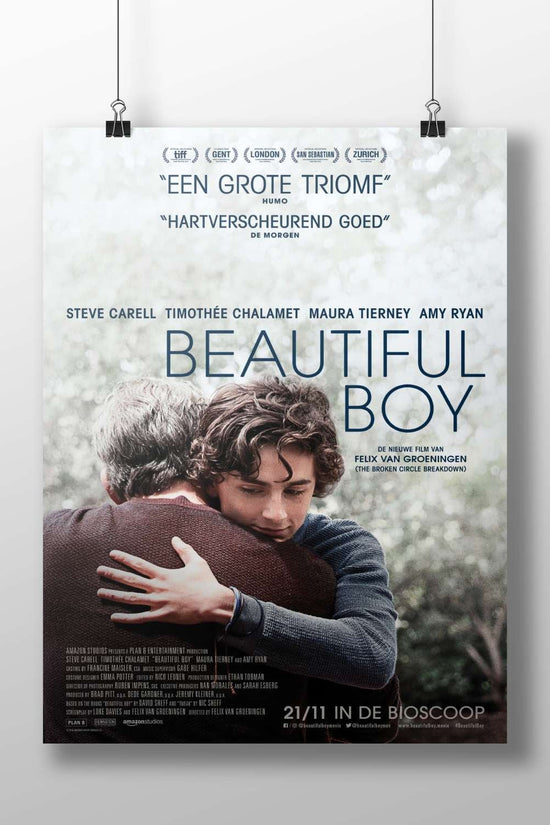 The movie "Beautiful Boy" (starring Steve Carell and Timothée Chalamet). Boy - Truthful Journey Poster