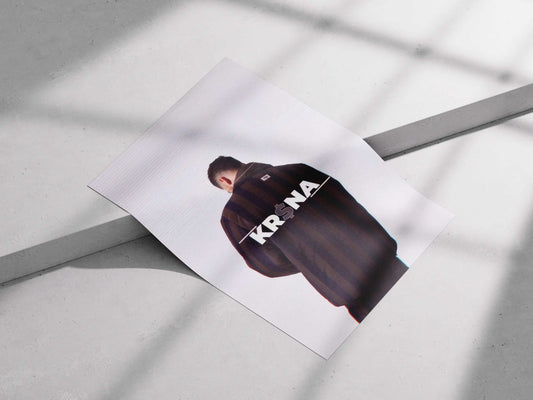 KR$NA Minimalist Poster – Desi Rap Icon Tribute Art Print | Clean Hip-Hop Wall Decor with Glitch Aesthetic