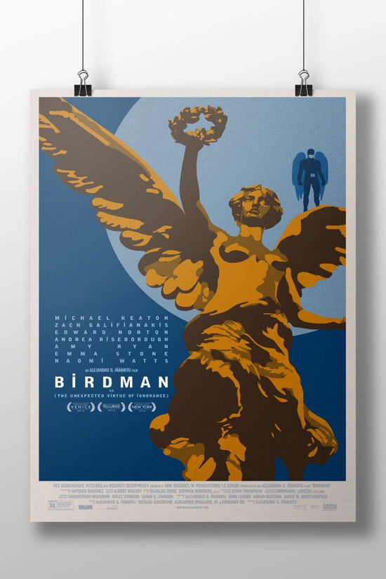 The film "Birdman or (The Unexpected Virtue of Ignorance)" directed by Alejandro G. Iñárritu. Birdman