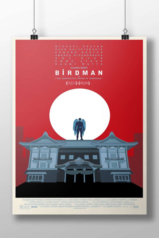 The 2014 film "Birdman" (directed by Alejandro G. Iñárritu) starring Michael Keaton, Zach Galifianakis, Edward