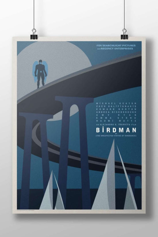 The movie "Birdman" (confirmed by OCR text as hard evidence). Birdman - Timeless Minimalist Poster