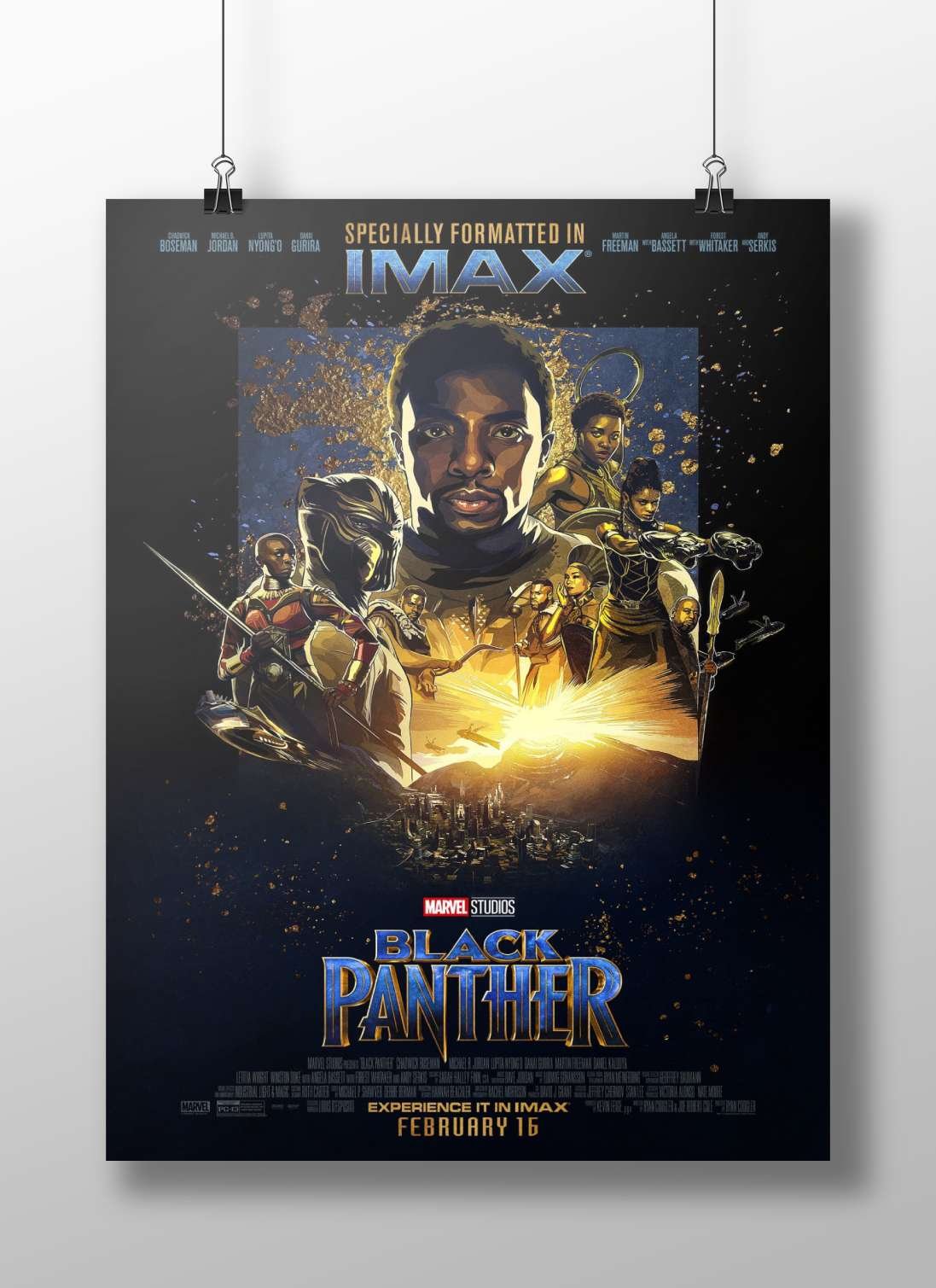 The Marvel Cinematic Universe film "Black Panther", starring Chadwick Boseman, Michael B. Jordan, Lupita Nyong'o,