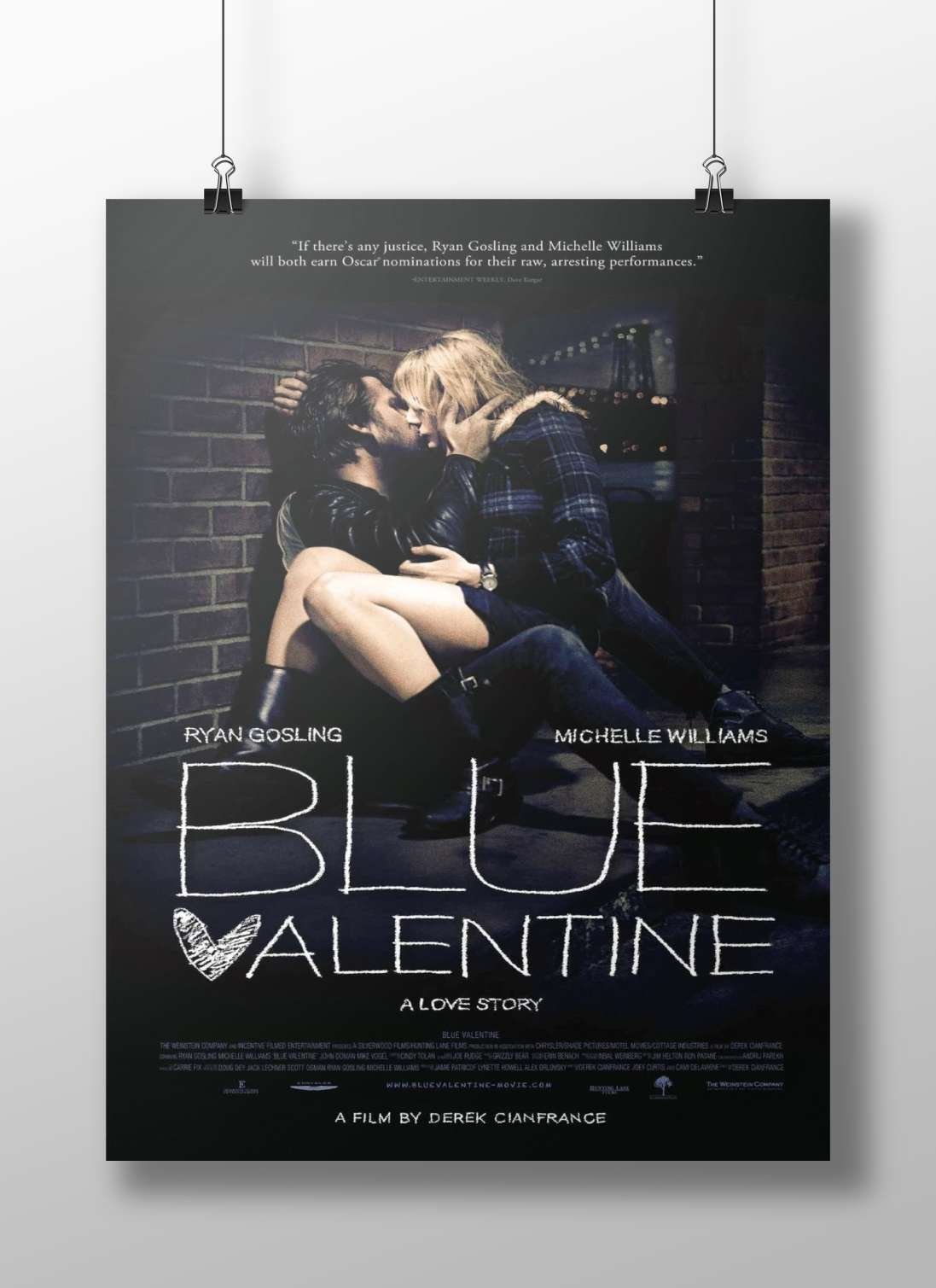 The film "Blue Valentine" starring Ryan Gosling and Michelle Williams. Blue Valentine - Noir Heartbreak