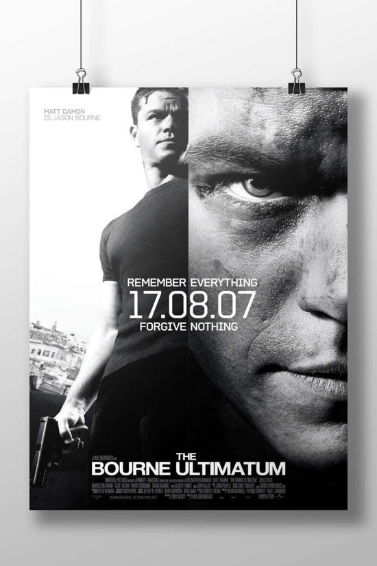 The Bourne Ultimatum (Bourne franchise film starring Jason Bourne) Jason Bourne - Espionage Noir Poster