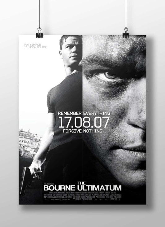 The Bourne Ultimatum (Bourne franchise film starring Jason Bourne) Jason Bourne - Espionage Noir Poster