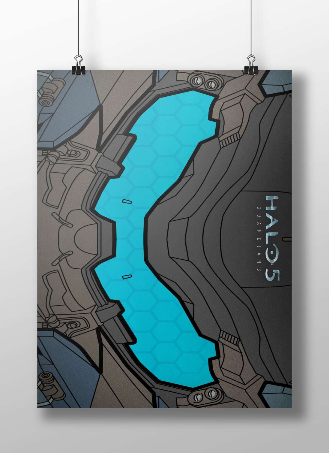 Halo 5 Guardians helmet (specifically the visor/faceplate) Main Subject: Halo 5 Guardians helmet (specifically the