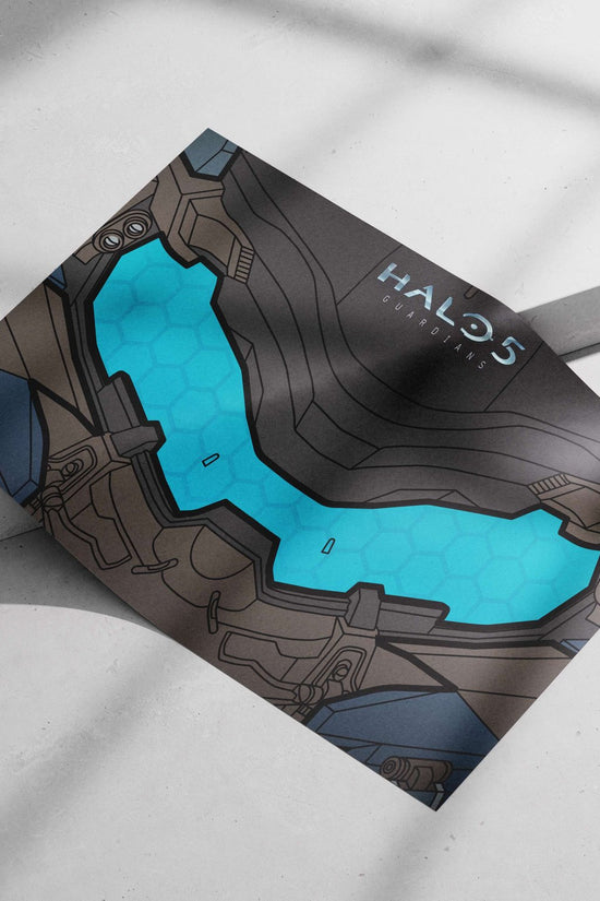 Halo 5: Guardians helmet Main Subject: Halo 5: Guardians helmet Matte poster print — Gaming wall art India | PosterBoizz