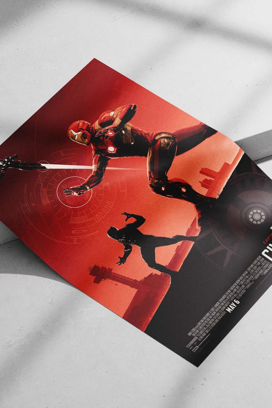 Tony Stark (Iron Man) and T'Challa (Black Panther) from Marvel's Captain America: Civil War Iron