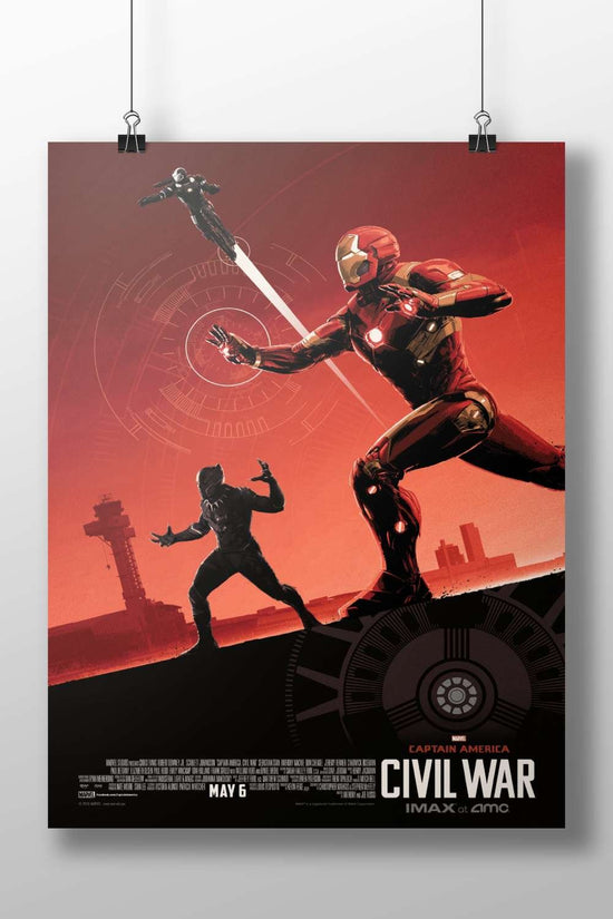 Tony Stark (Iron Man) and T'Challa (Black Panther) from Marvel's Captain America: Civil War Iron