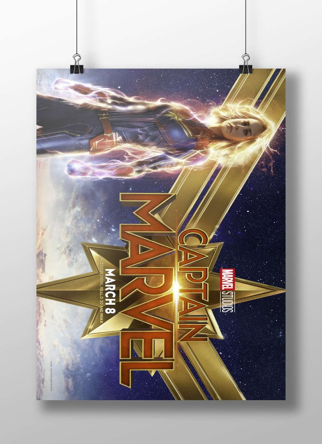 Captain Marvel (Carol Danvers) from Marvel Cinematic Universe Captain Marvel - Iconic Pop Art Poster