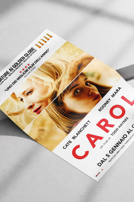 The film "Carol" starring Cate Blanchett and Rooney Mara. Carol - Classic Love Story Poster