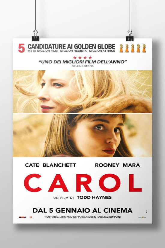 The film "Carol" starring Cate Blanchett and Rooney Mara. Carol - Classic Love Story Poster