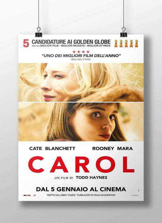 The film "Carol" starring Cate Blanchett and Rooney Mara. Carol - Classic Love Story Poster