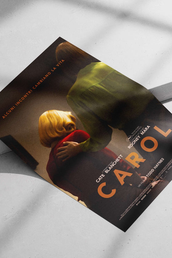 The film *Carol* starring Cate Blanchett and Rooney Mara. Carol - Heartfelt Romance Poster