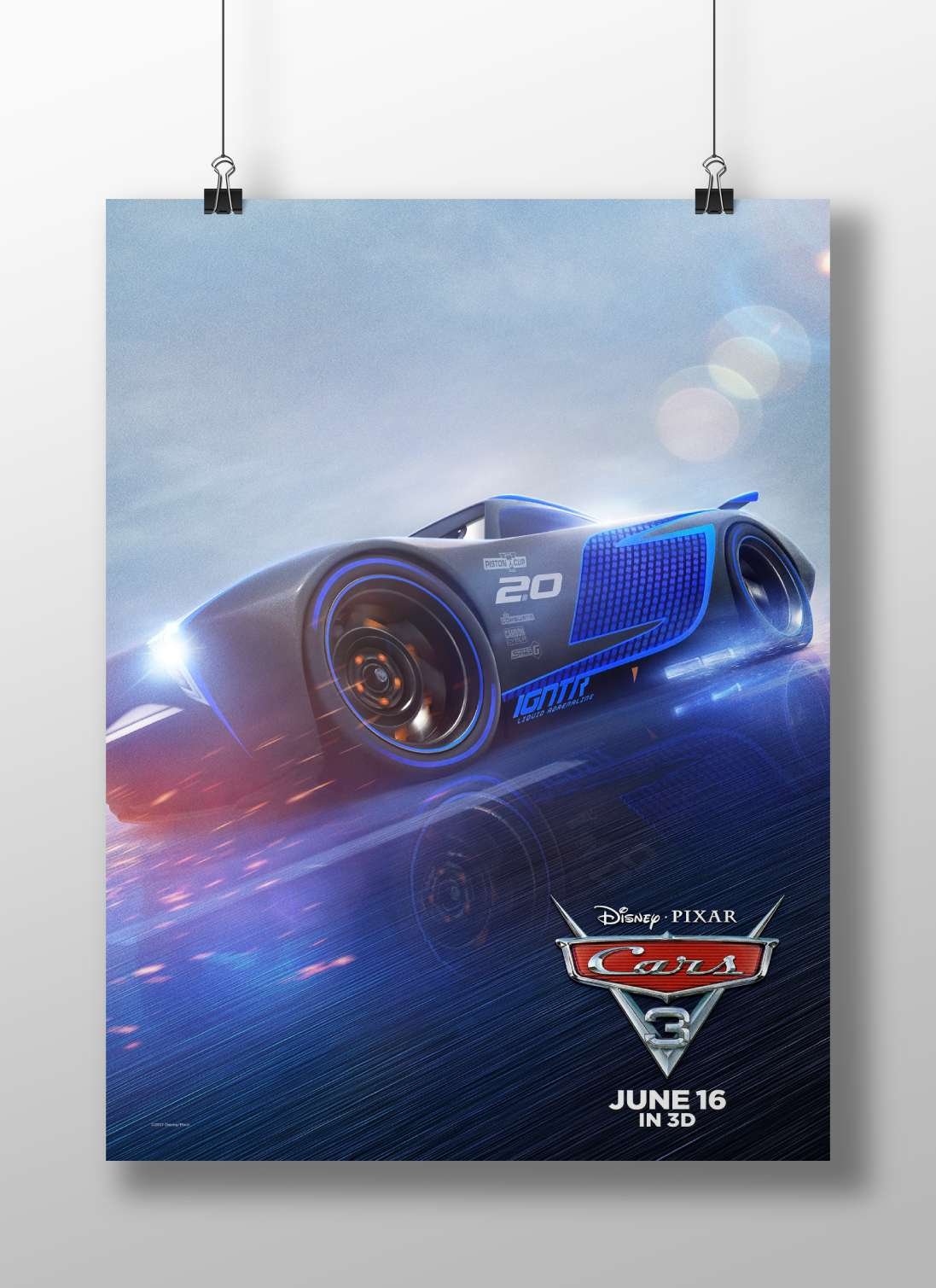 Jackson Storm (Cars 3, Disney Pixar) Jackson Storm Lightning - Velocity Poster
