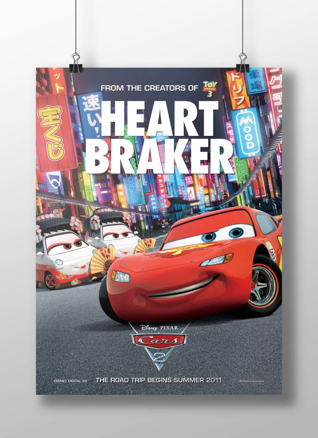 Disney Pixar's Cars 2 Lightning Mcqueen - Speedster Pop Art Poster