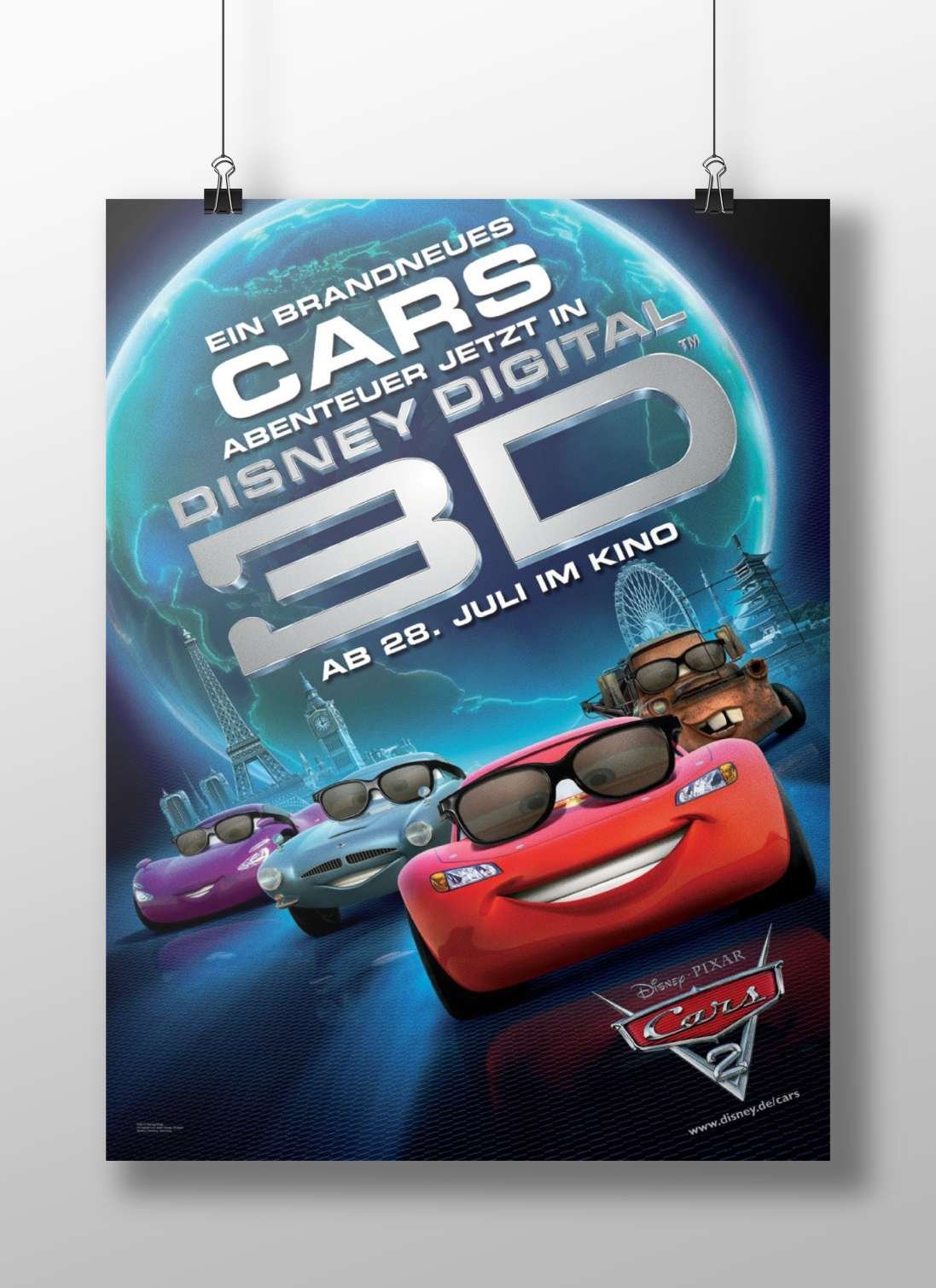Disney Pixar's Cars franchise (specifically characters from Cars 2 like Lightning McQueen and Mater) Lightning