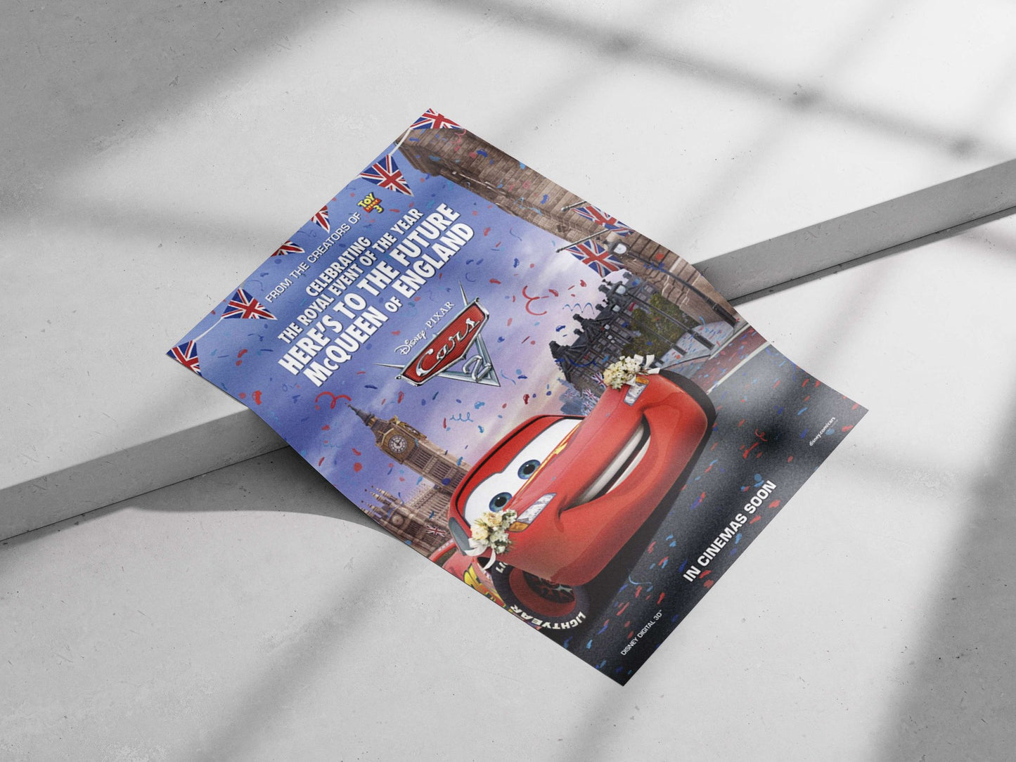 Lightning McQueen, from Disney Pixar's Cars franchise (Cars 2) Lightning Mcqueen - Turbocharged Hero Poster