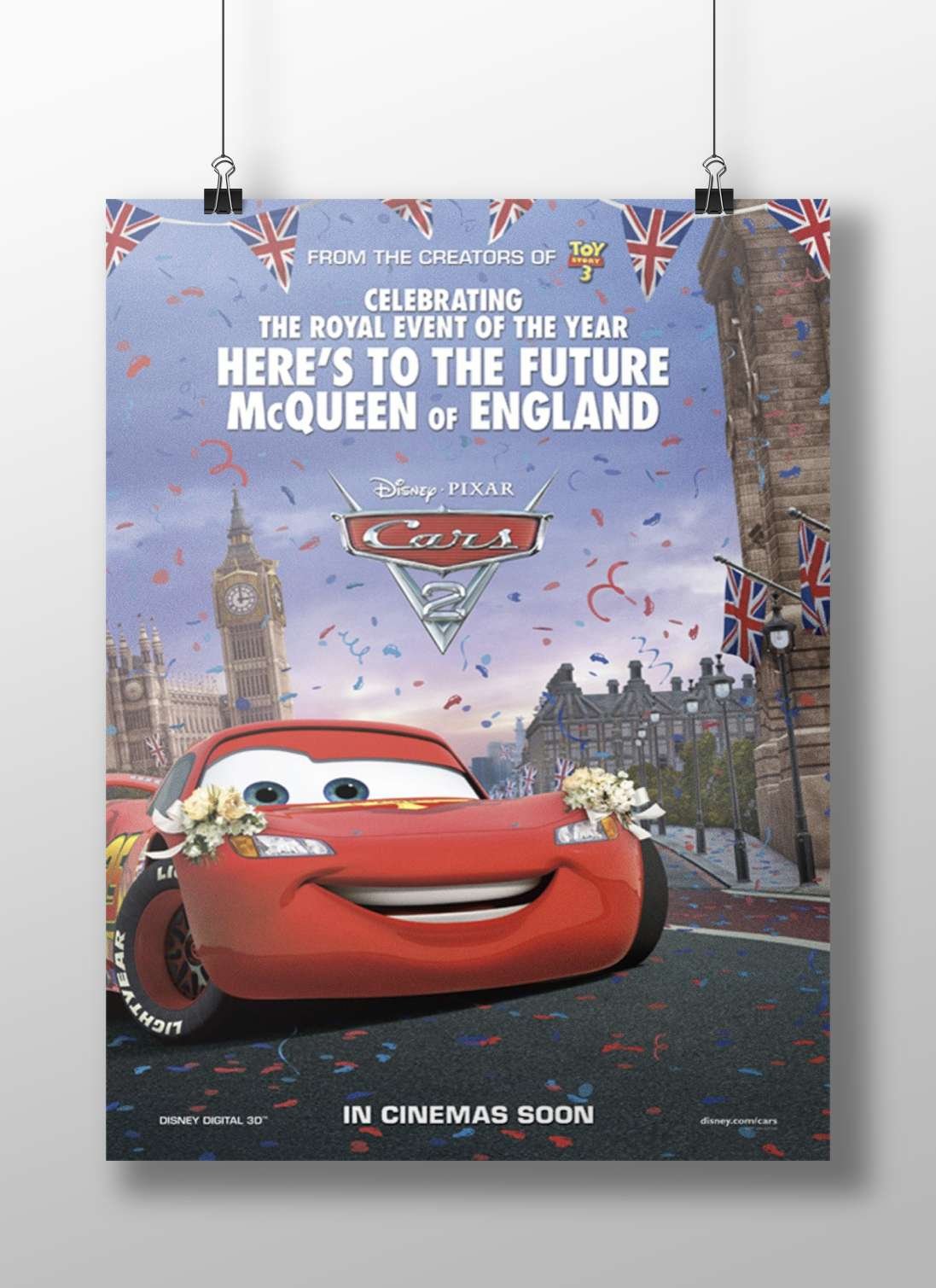 Lightning McQueen, from Disney Pixar's Cars franchise (Cars 2) Lightning Mcqueen - Turbocharged Hero Poster