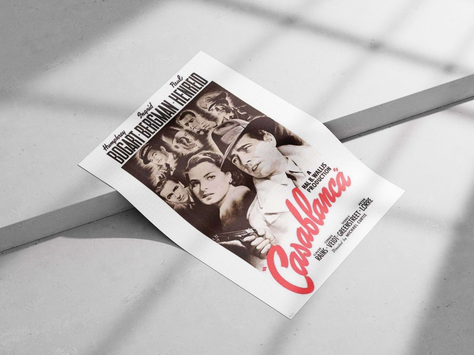Casablanca (1942 film) Rick Blaine'S Bar - Classic Noir Poster