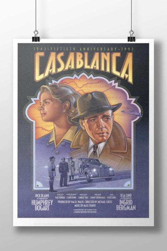 The 1942 film "Casablanca" (starring Humphrey Bogart and Ingrid Bergman) Casablanca - Iconic Love Story