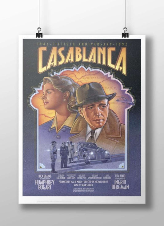 The 1942 film "Casablanca" (starring Humphrey Bogart and Ingrid Bergman) Casablanca - Iconic Love Story