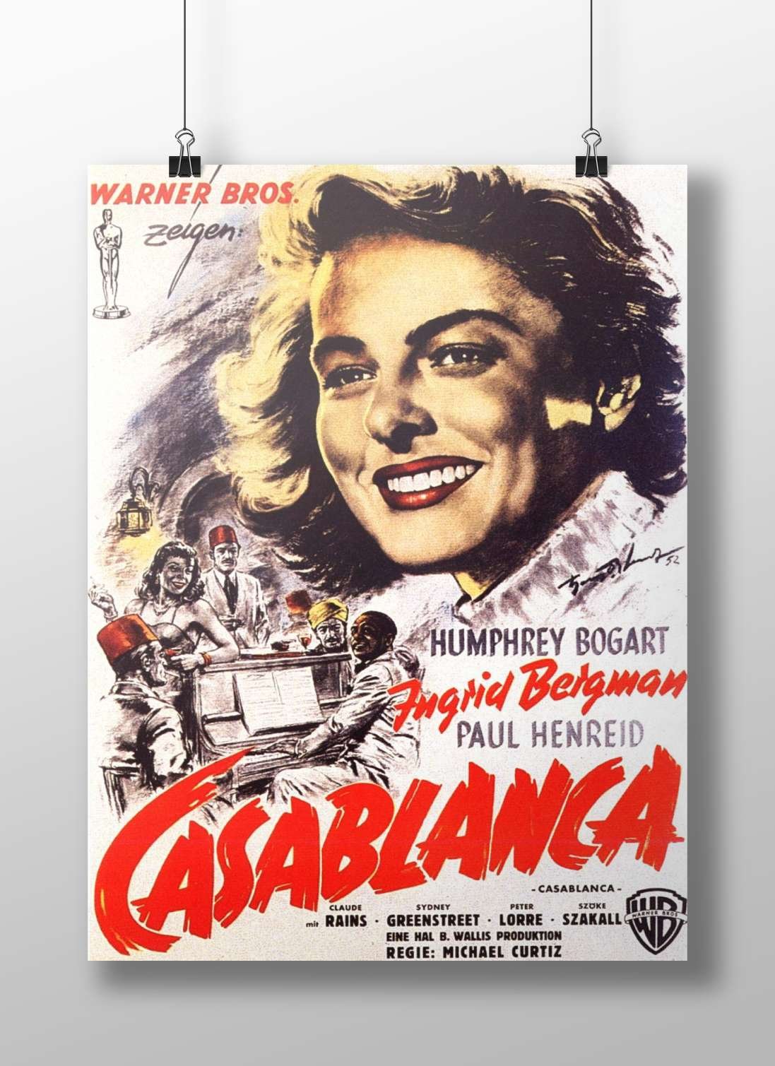Casablanca (the 1942 Warner Bros. film starring Humphrey Bogart, Ingrid Bergman, and Paul Henreid) Casablanca