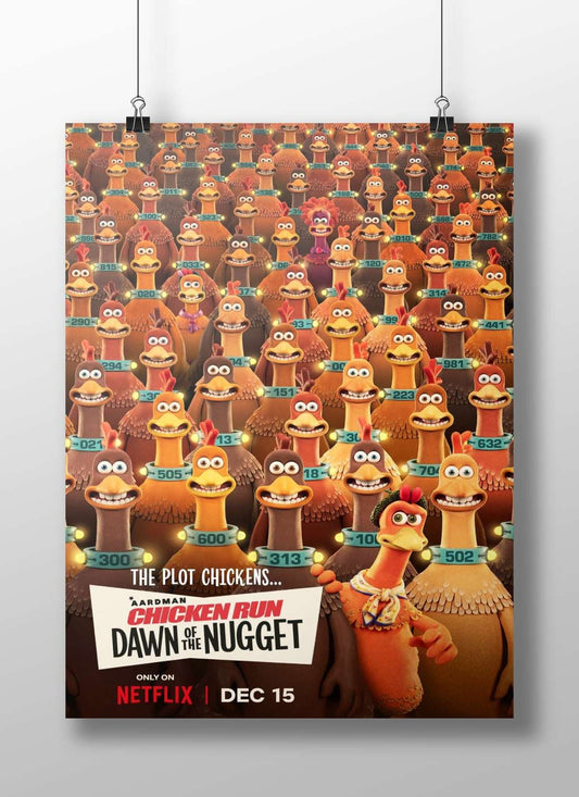 The Chicken Run franchise (specifically "Chicken Run: Dawn of the Nugget" confirmed by OCR text
