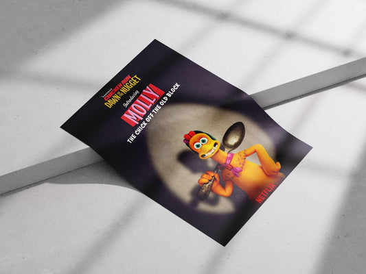 Molly, the character from the Aardman Animations franchise "Chicken Run: Dawn of the Nugget". Molly