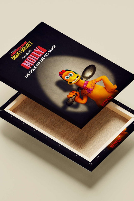 Molly, the character from the Aardman Animations franchise "Chicken Run: Dawn of the Nugget". Molly