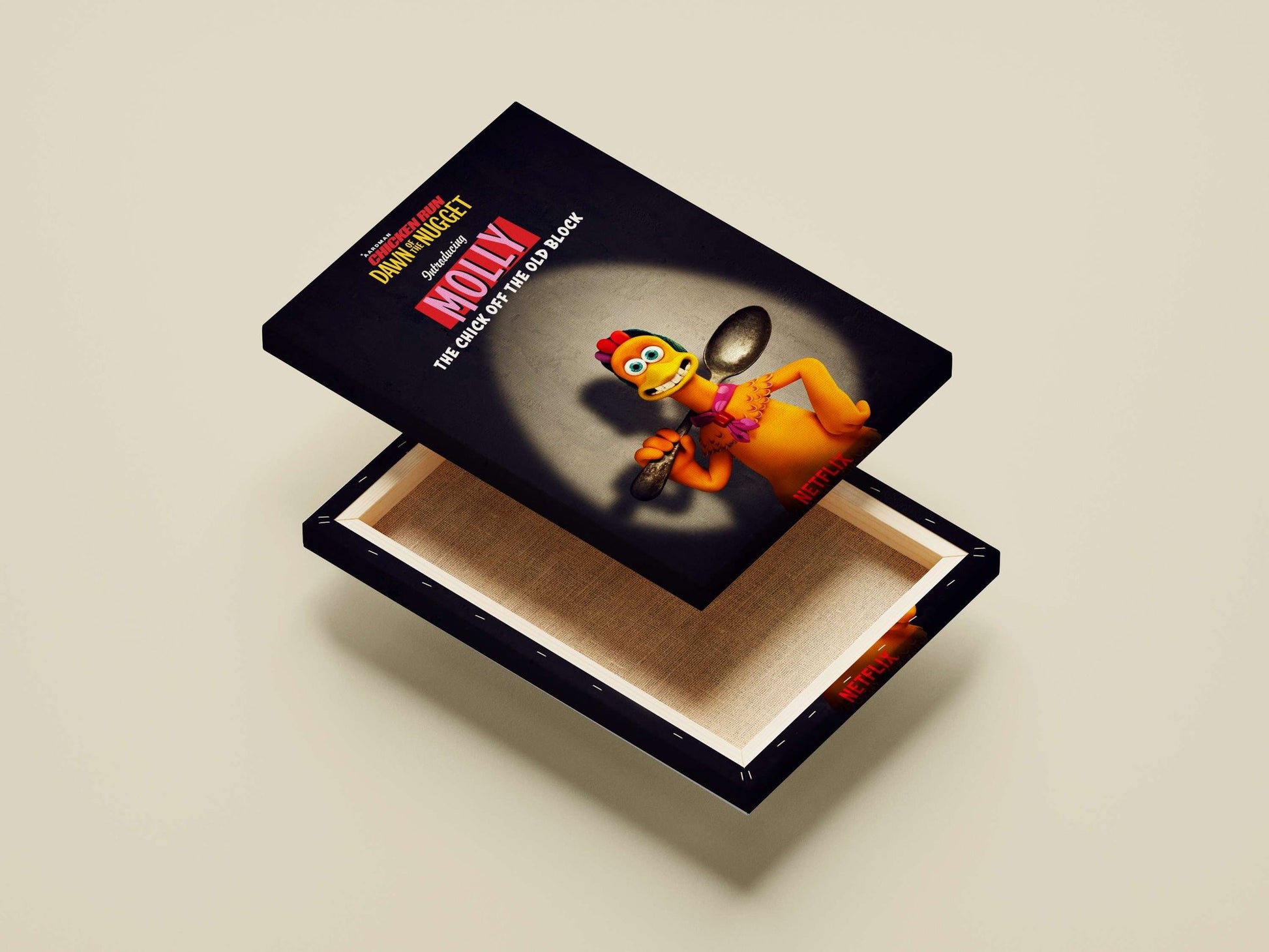 Molly, the character from the Aardman Animations franchise "Chicken Run: Dawn of the Nugget". Molly