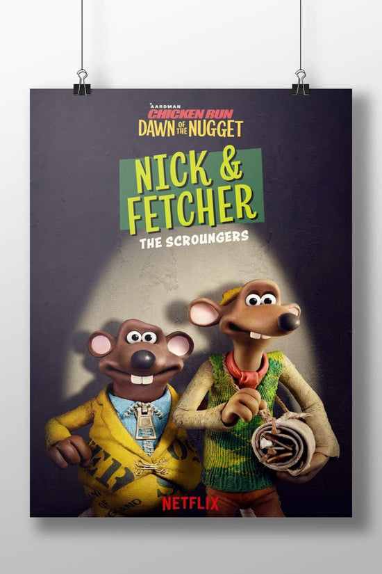 Nick & Fetcher from Aardman's Chicken Run franchise Nick & Fetcher - Farm Escape Poster