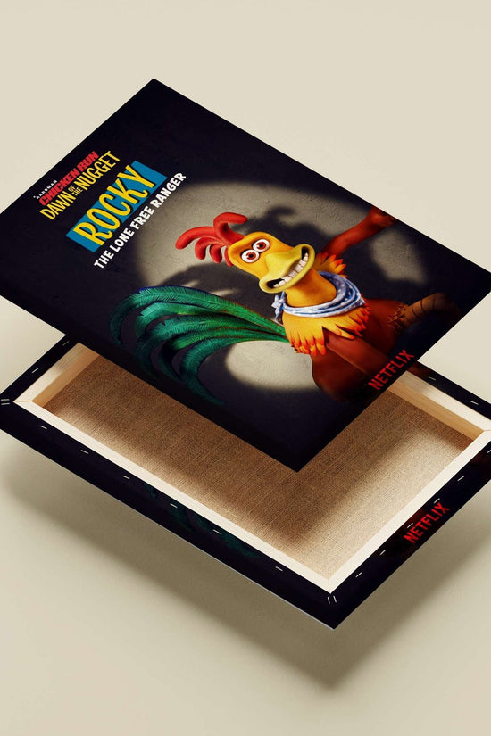 Rocky, the rooster character from Aardman Animations' "Chicken Run: Dawn of the Nugget" franchise Rocky