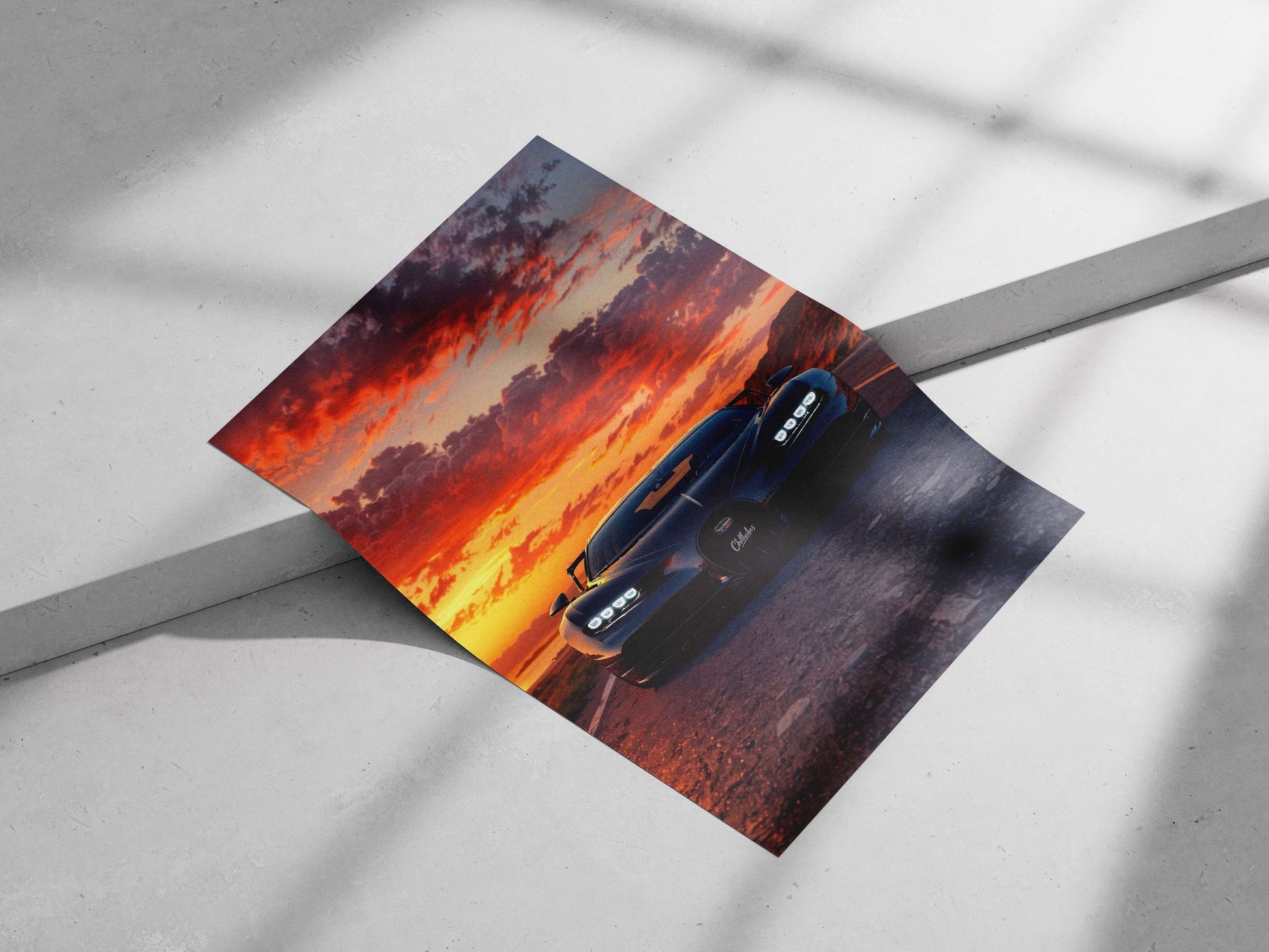Bugatti Chiron Main Subject: Bugatti Chiron Matte poster print — Cars wall art India | PosterBoizz