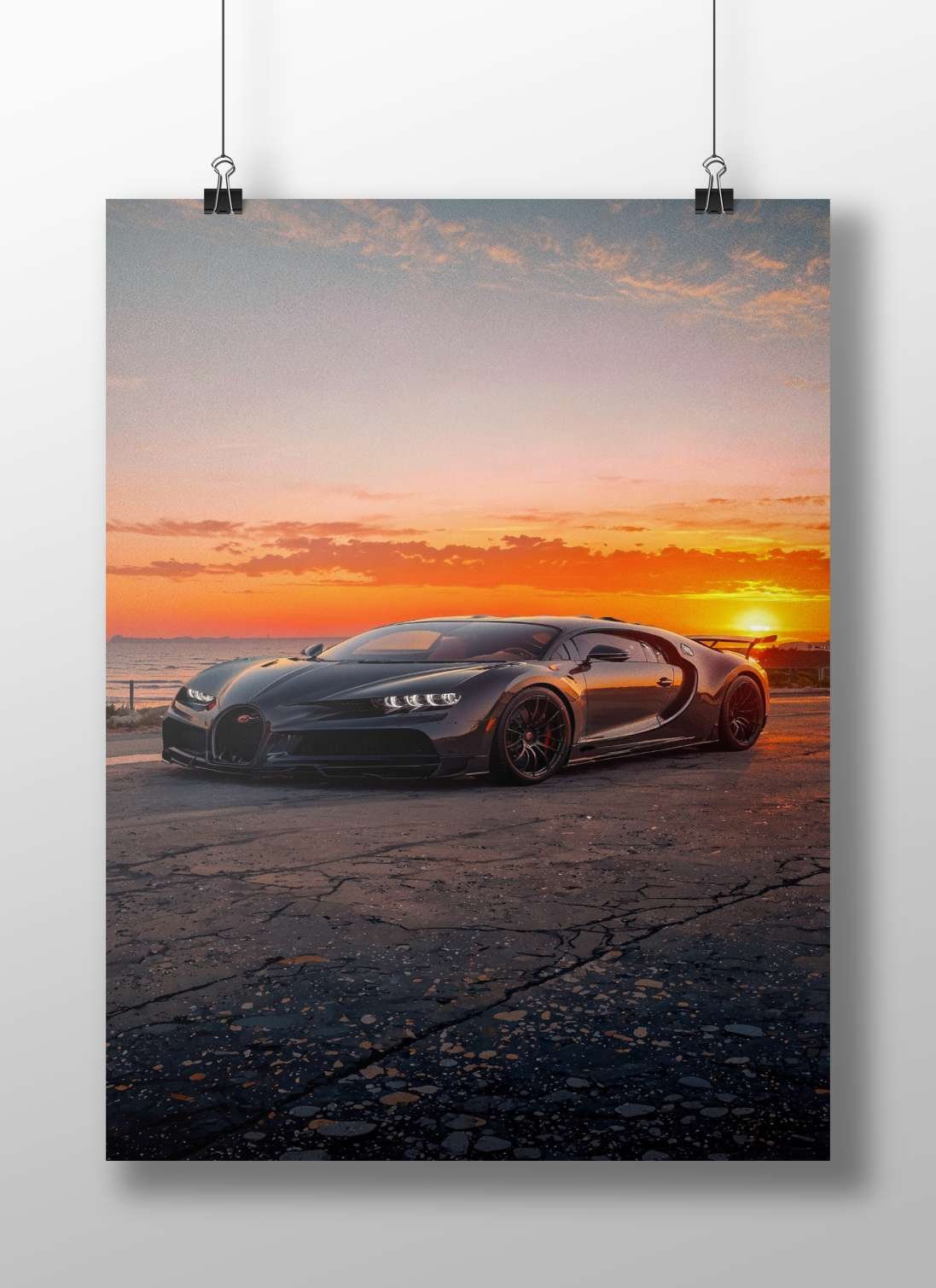 Bugatti Chiron Main Subject: Bugatti Chiron Matte BoizzBoard rigid print — Cars wall art India | PosterBoizz