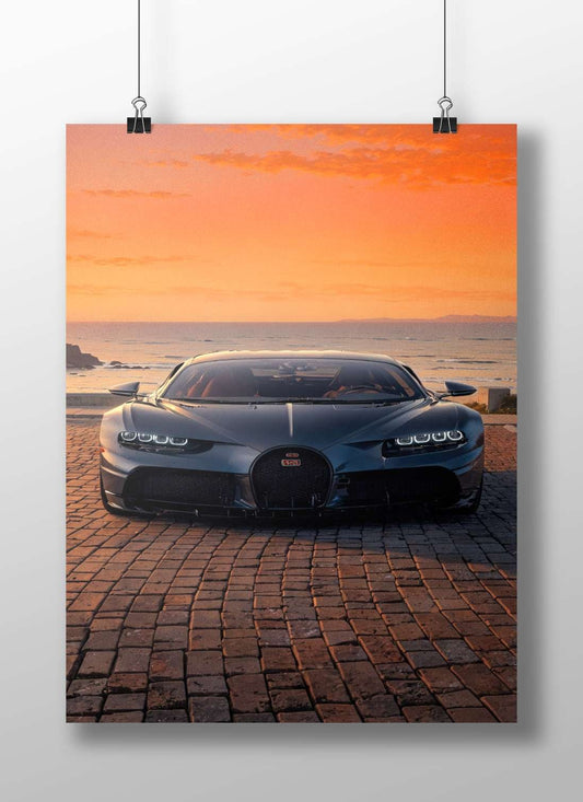 Bugatti Chiron Main Subject: Bugatti Chiron Matte BoizzBoard rigid print — Cars wall art India | PosterBoizz