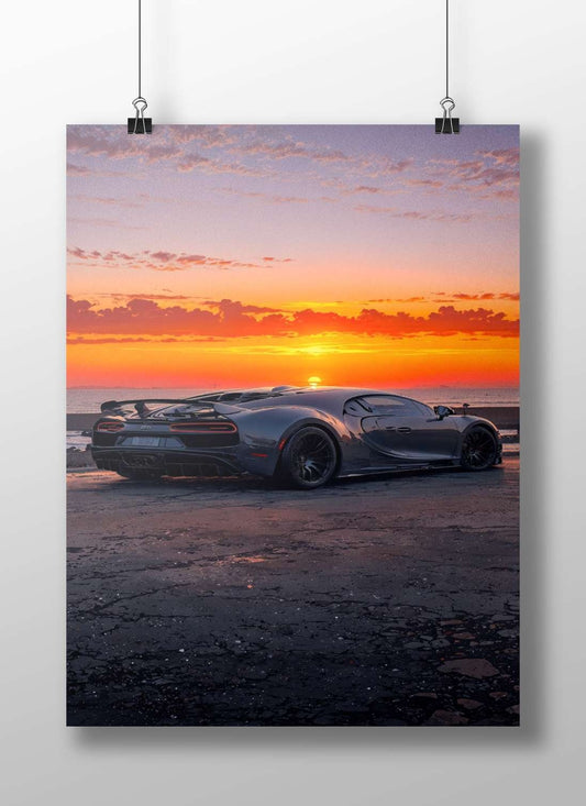 Bugatti Chiron Main Subject: Bugatti Chiron Matte BoizzBoard rigid print — Cars wall art India | PosterBoizz