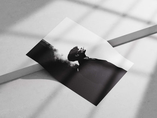 A man smoking a cigarette Main Subject: A man smoking a cigarette Matte poster print — Art wall art India | PosterBoizz