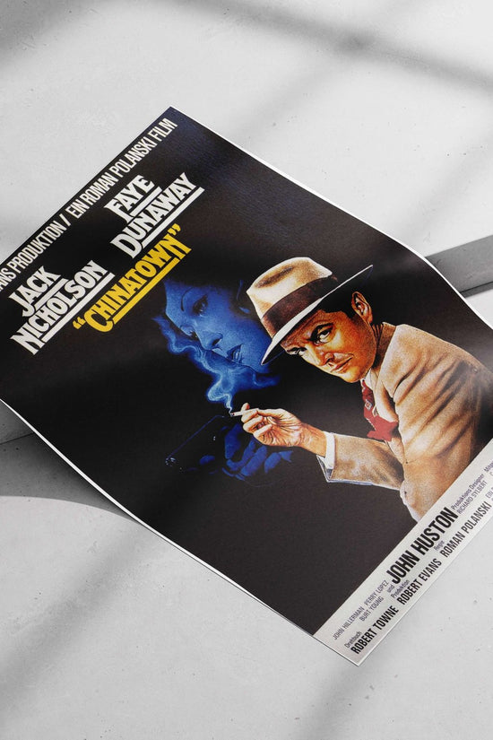 The movie "Chinatown" starring Jack Nicholson and Faye Dunaway Chinatown - Mysterious Noir Poster