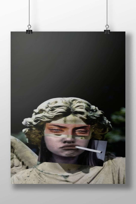 Angel statue (composite with human face collage) Mithun Chakraborty - Golden Voice Poster