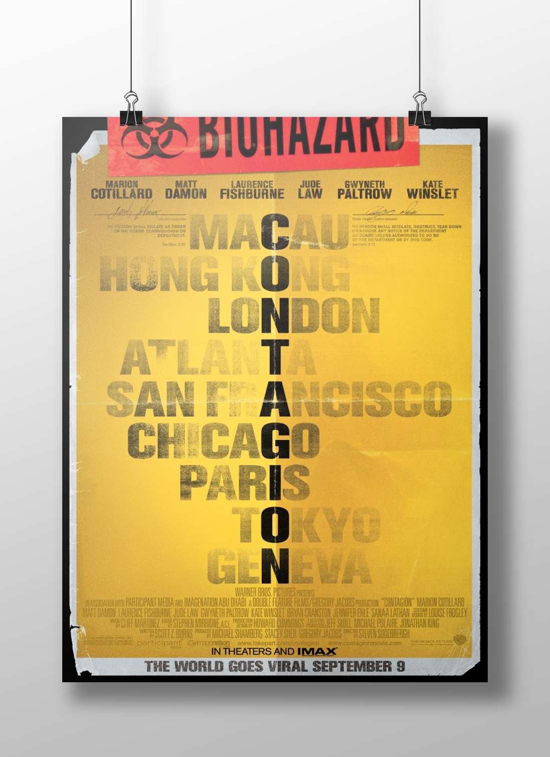 Contagion (the movie) Contagion - Pandemic Fear Poster