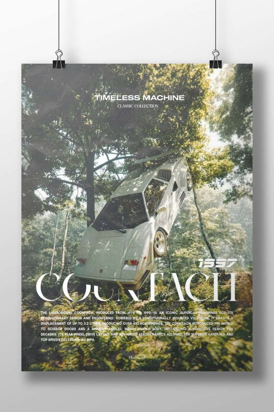 Lamborghini Countach Main Subject: Lamborghini Countach Matte BoizzBoard rigid print — Cars wall art India | PosterBoizz