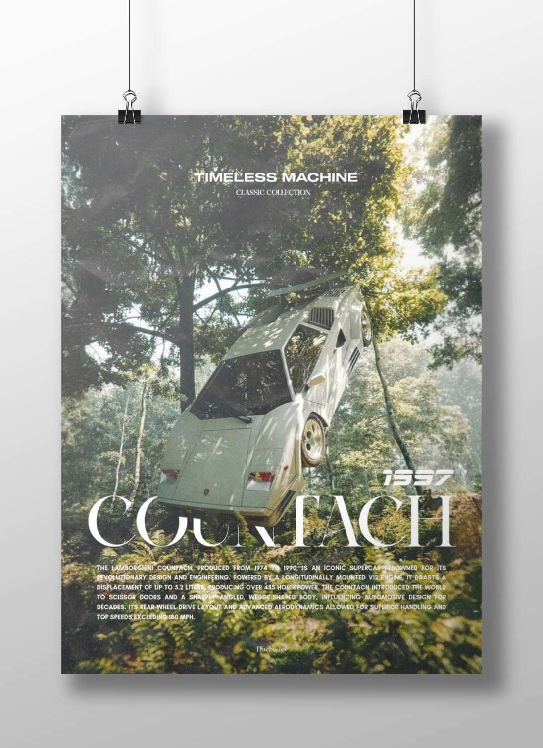 Lamborghini Countach Main Subject: Lamborghini Countach Matte BoizzBoard rigid print — Cars wall art India | PosterBoizz