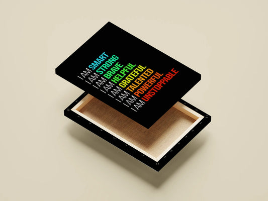 “I AM Affirmations” — Colorful Inspirational Poster for Daily Motivation