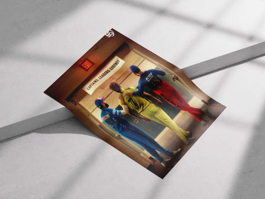 Dhoni Rohit Virat Poster – Captains Leaders Legends Cricket Wall Art