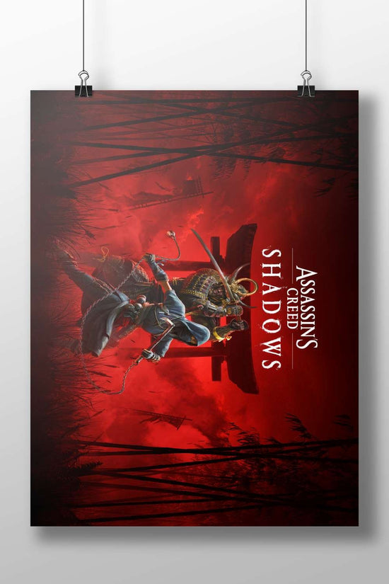 Assassins' Creed Shadows Main Subject: Assassins' Creed Shadows Matte BoizzBoard rigid print — Gaming wall art India |