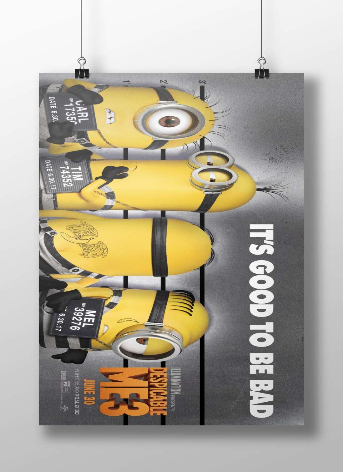 Minions (Carl, Tim, Mel) from Despicable Me 3 franchise Minions - Pop Art Fun Poster