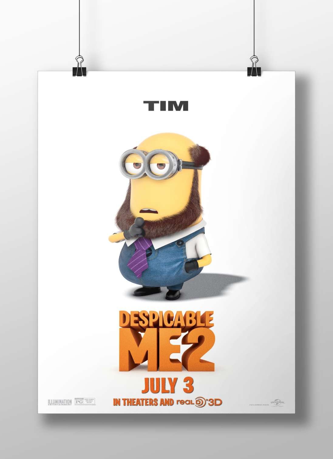 Tim, a Minion from the Despicable Me franchise. Tim - Mischievous Minion Poster