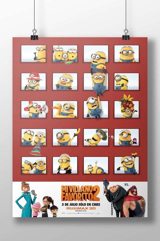 Minions from the "Despicable Me 2" franchise (as evidenced by "MI VILLANO FAVORITO 2" text