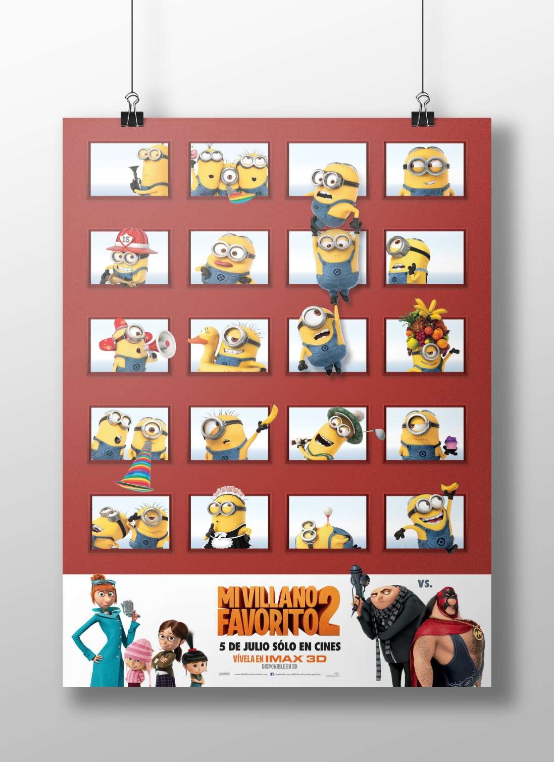 Minions from the "Despicable Me 2" franchise (as evidenced by "MI VILLANO FAVORITO 2" text